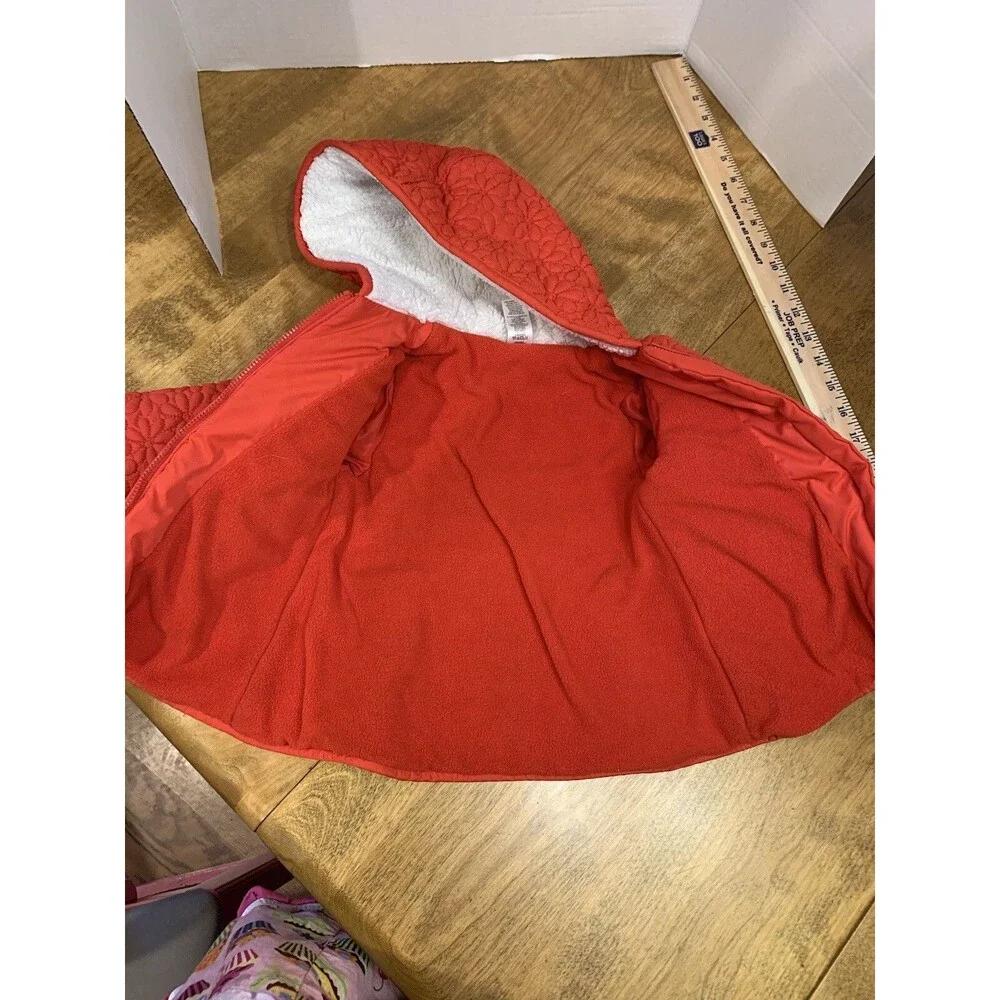 Little Me Red Jacket Size 18 Month. Red Bows Embroidered Flowers Lined
